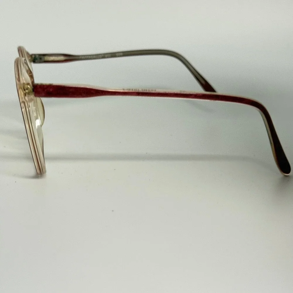 Pappagallo VIII 556 Vintage Round Eyeglasses Frames Burgundy Clear France 54-18